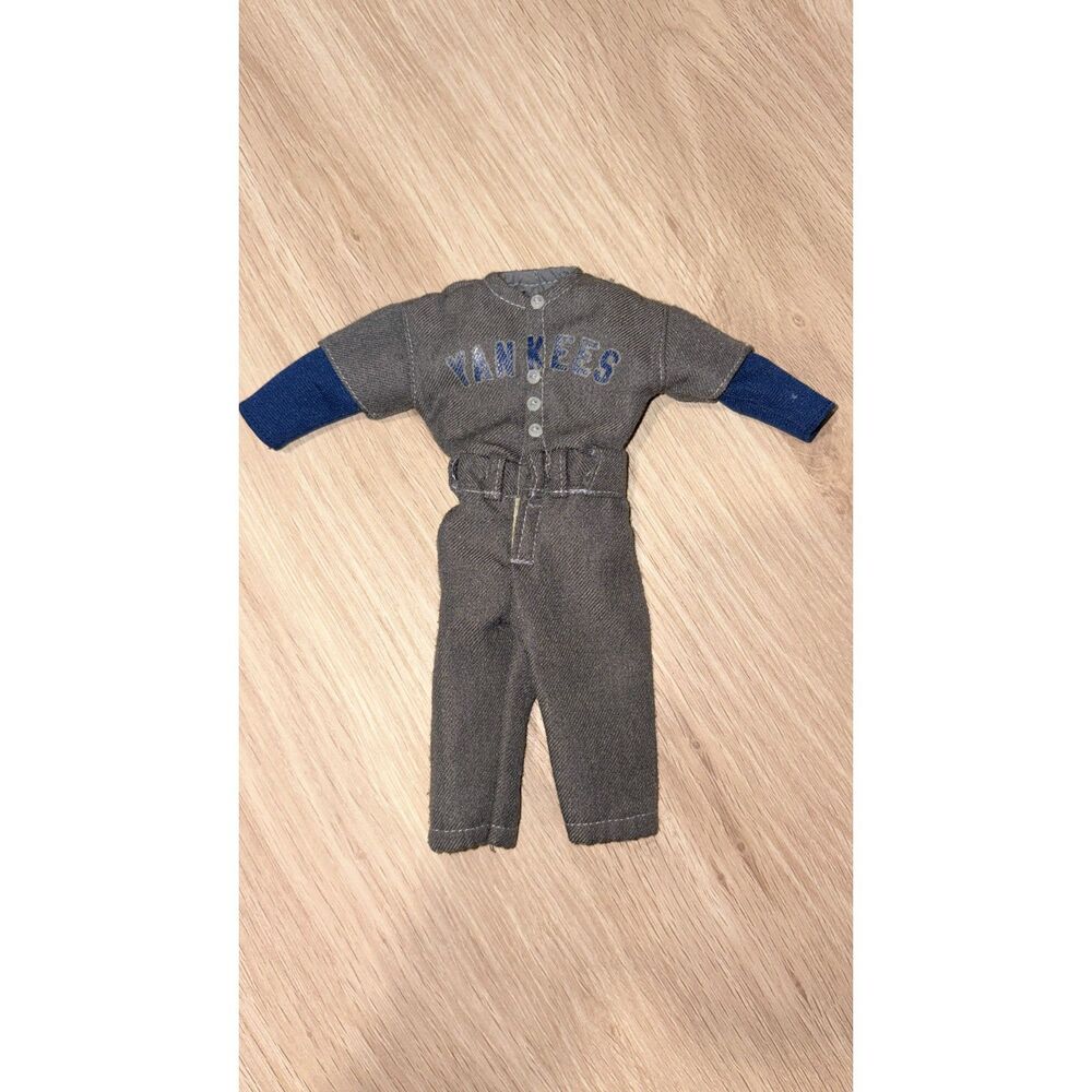 Vintage Yankees Lou Gehrig #4 Doll Outfit Gray Uniform Replacement Clothing